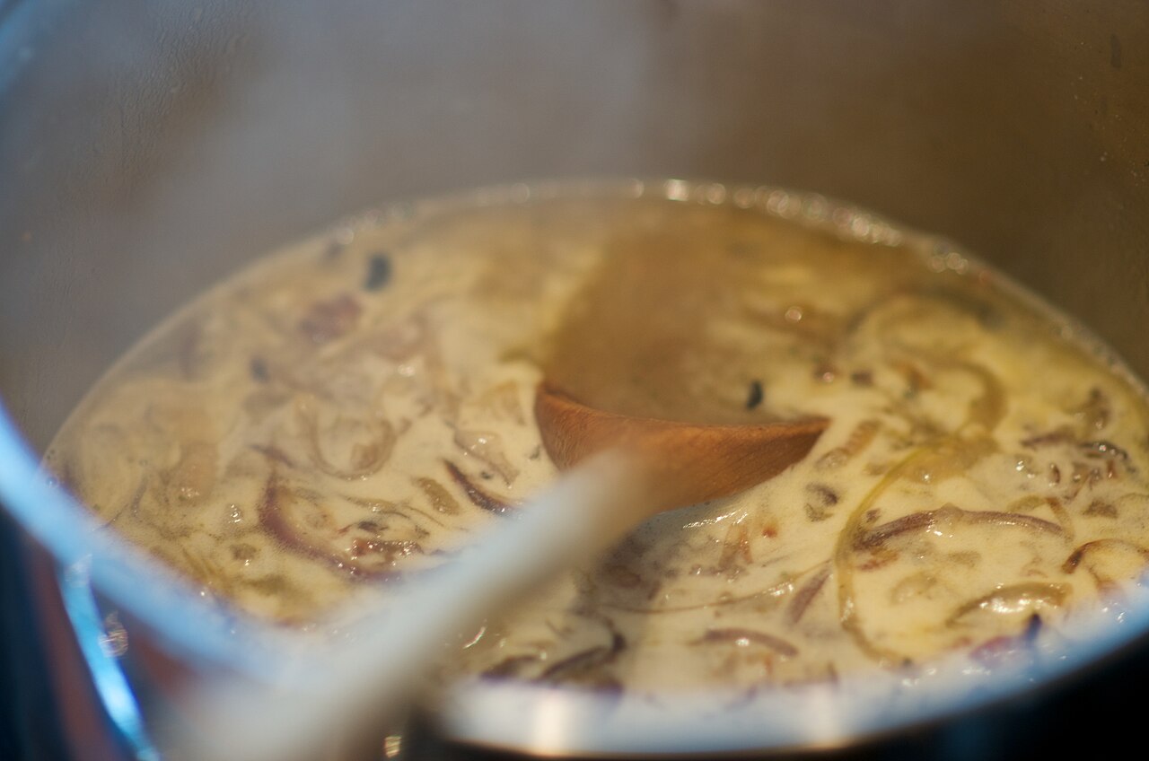 A jug of rich onion gravy