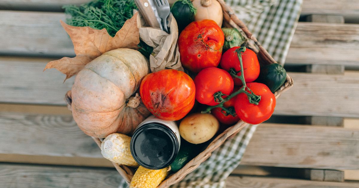 A basket of fresh vegetables